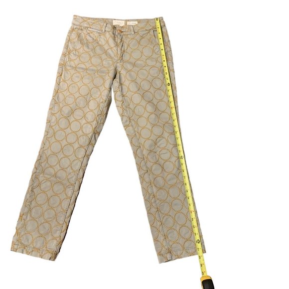 Chino by Anthropologie Circle Embroidered Womens Pant Size 28 Relaxed Comfort - Picture 7 of 12